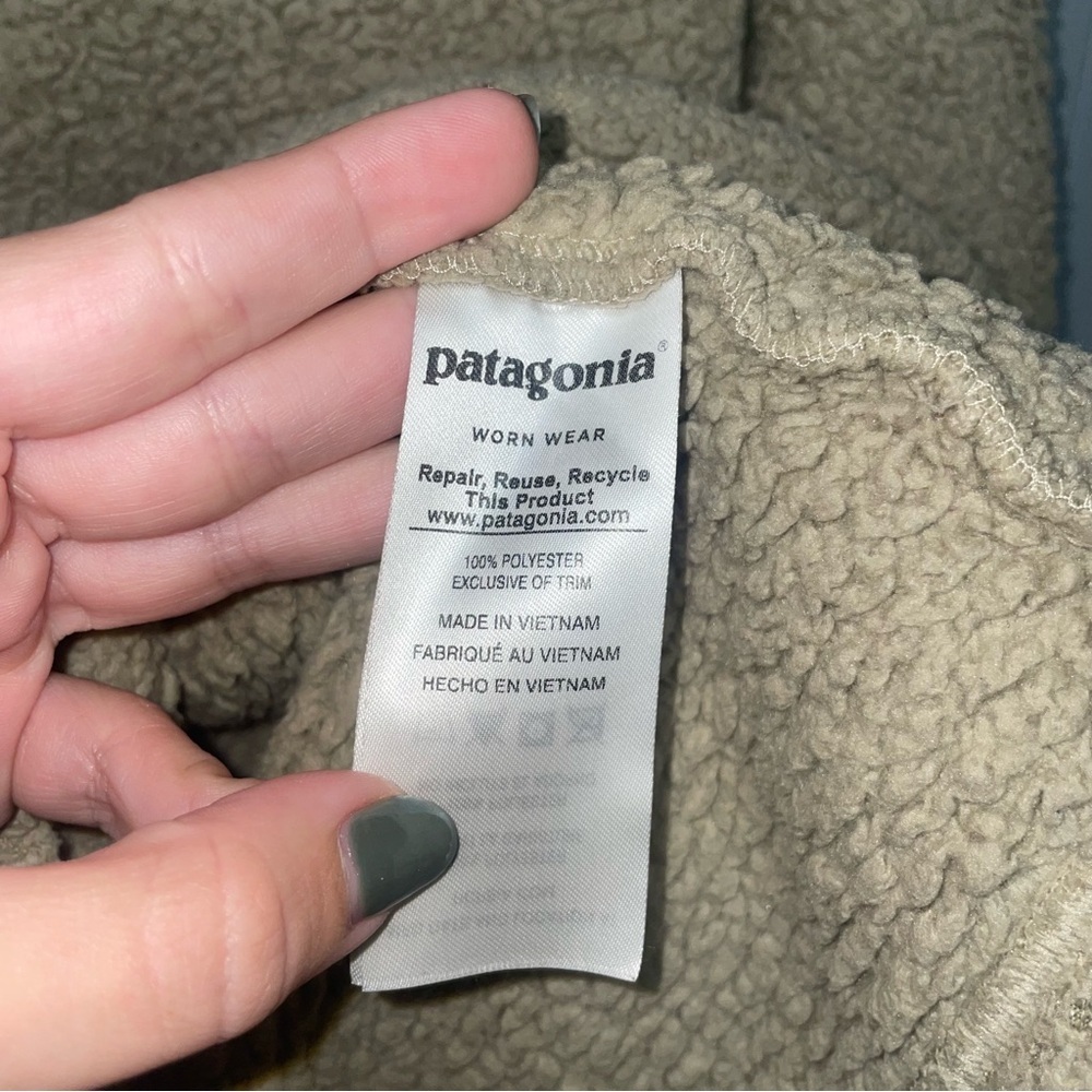 Patagonia Los Gatos El Cap Khaki 1/4 Zip Pullover Small Sherpa - Picture 5 of 7